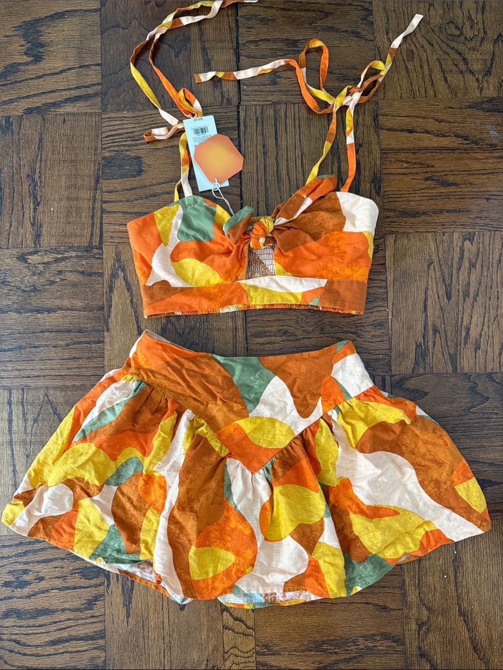 Fe Noel x Target Orange Yellow Green Mini Skirt Set